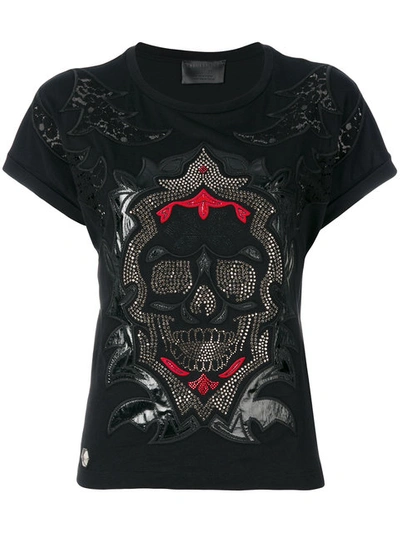 Shop Philipp Plein Embellished Skull T-shirt