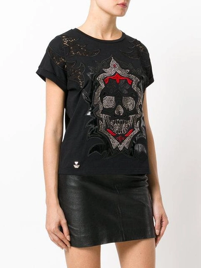 Shop Philipp Plein Embellished Skull T-shirt