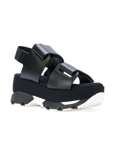 Marni 80mm Laser Cut Leather Sandals In Black | ModeSens