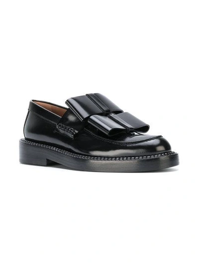 Shop Marni Double Bow Loafers - Black