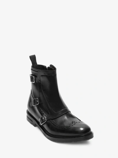 Shop Alexander Mcqueen Buckle Monk-strap Boot