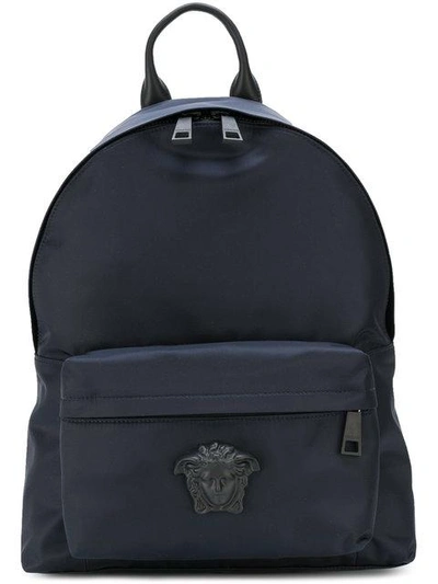 Shop Versace Medusa Palazzo Backpack In Blue