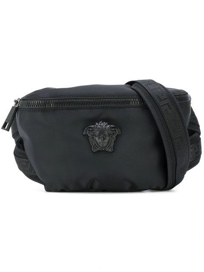 Shop Versace Medusa Palazzo Belt Bag In Black