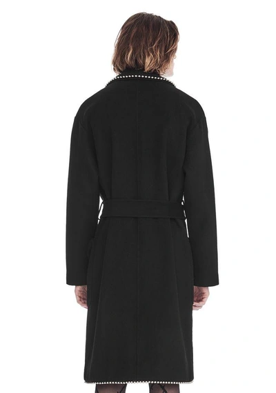 Shop Alexander Wang Bathrobe Coat With Ball Chain Trim In Black