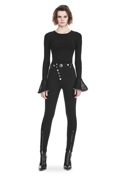 Alexander Wang High-waisted Leggings With Multi-snap Detail In Black