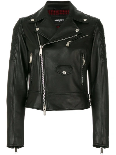 Shop Dsquared2 Kiodo Biker Jacket In Black