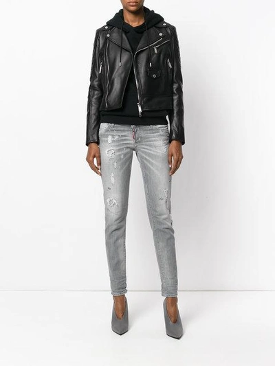 Shop Dsquared2 Kiodo Biker Jacket In Black