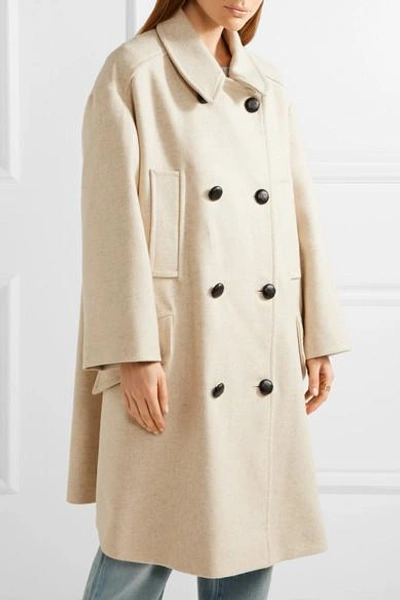 Shop Isabel Marant Étoile Flicka Double-breasted Wool-blend Coat In Ecru