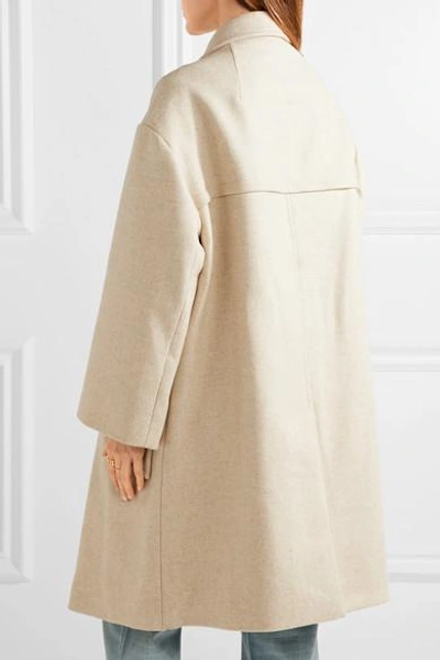 Shop Isabel Marant Étoile Flicka Double-breasted Wool-blend Coat In Ecru