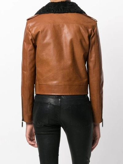 Shop Saint Laurent Cropped Motorcycle Jacket