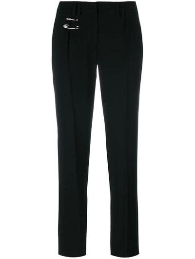 Versus Safety Pin Detail Trousers - Black