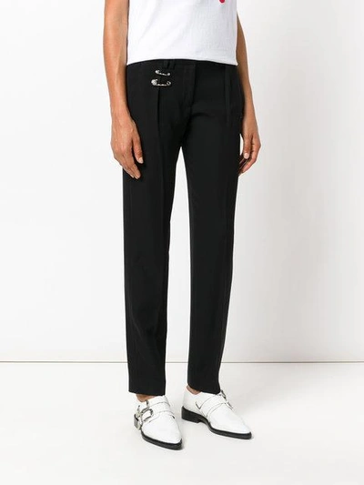 Shop Versus Safety Pin Detail Trousers - Black