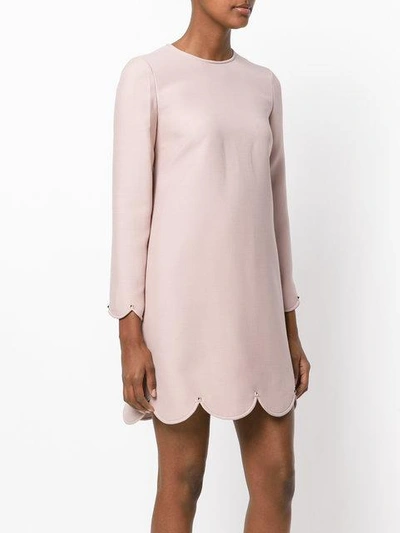 Shop Valentino Scalloped Shift Dress In Pink