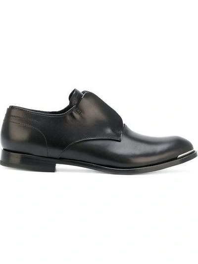 Shop Alexander Mcqueen Zip-detail Derby Shoes - Black