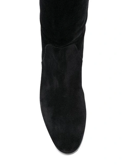 Shop Sergio Rossi Knee-length Flat Boots - Black