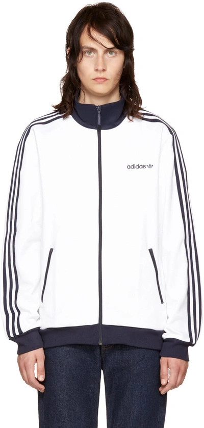 Adidas White Beckenbauer Track Jacket In White/blue | ModeSens