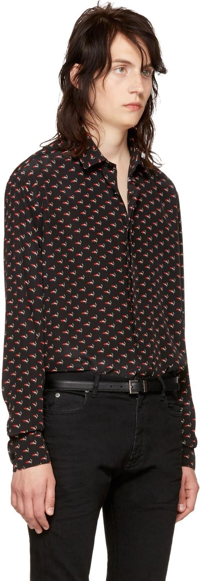 Shop Saint Laurent Black 'bouche' Shirt