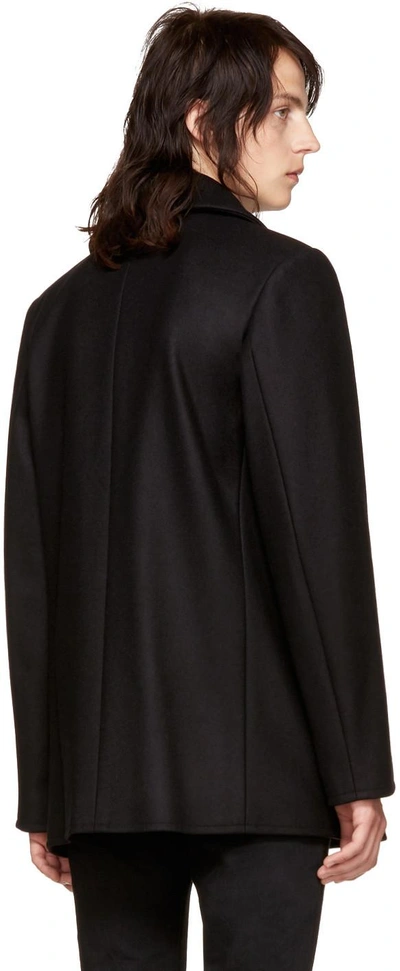 Shop Saint Laurent Black Classic Peacoat In 1000 Black