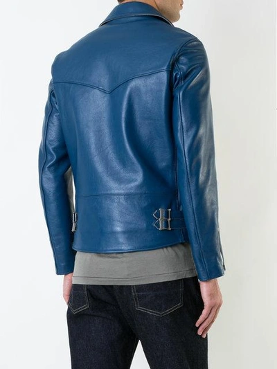 Shop Addict Clothes Japan Vintage Style Biker Jacket In Blue