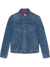 GUCCI DENIM JACKET WITH EMBROIDERIES,430351XR19612132431