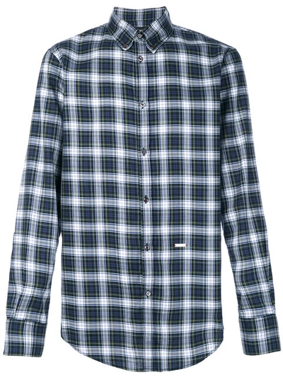 Dsquared2 Regular-fit Checkered Button-down Shirt In Multicolor