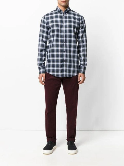 Shop Dsquared2 Checked Shirt In Blue