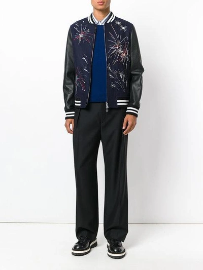 Shop Valentino Firework Bomber Jacket - Black