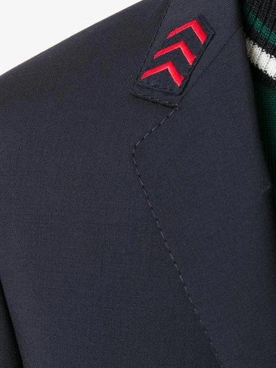 Shop Lanvin Embroidered Arrow Collar Blazer In Black