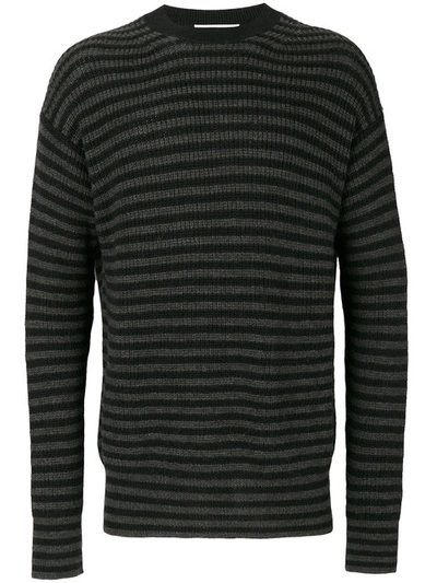 Mcq By Alexander Mcqueen Black & Grey Striped Wool Sweater