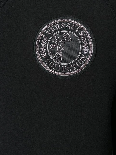 Shop Versace Collection Logo Patch Sweatshirt - Black