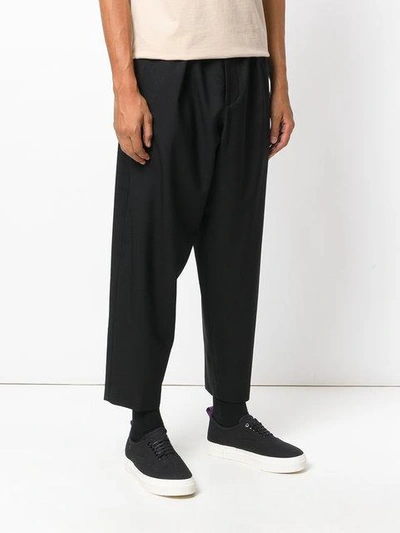 Shop Marni Drop Crotch Trousers In Black