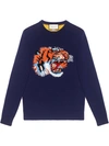 Gucci Tiger-intarsia Contrast-back Wool Sweater