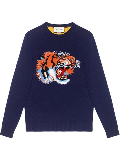 Gucci Boys' Tiger Intarsia Sweater