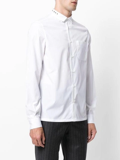 Shop Valentino Stud Collar Shirt In White