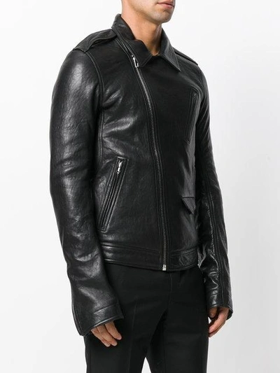Shop Rick Owens Off-center Zip Fastening Jacket In Black