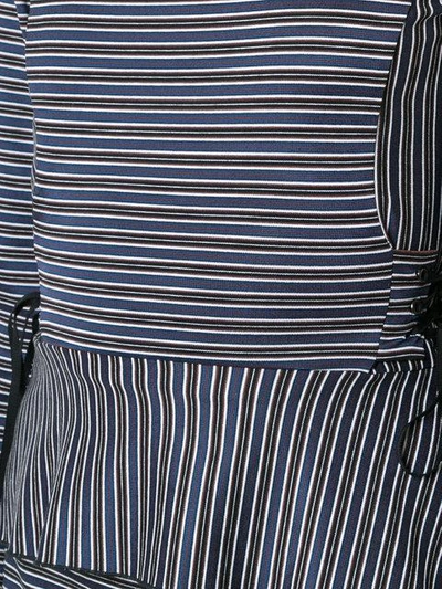 Shop Tome High Neck Striped Blouse - Blue