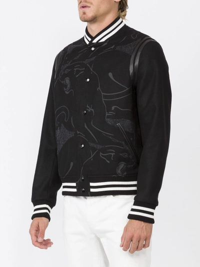 Shop Valentino Panther Print Varsity Jacket