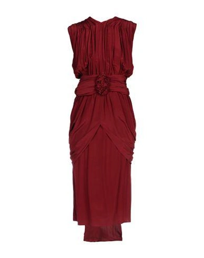 Vionnet 3/4 Length Dresses In Brick Red