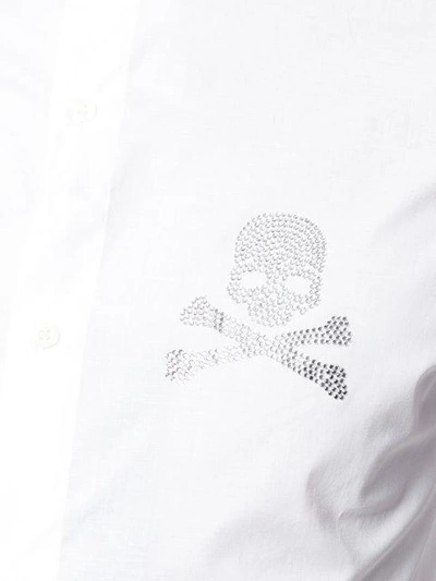 Shop Philipp Plein Embellished Skull Patch Shirt