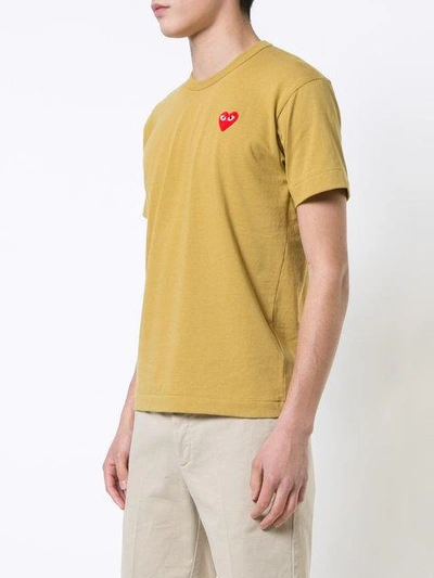 Comme Des Garçons Play Heart Application T-shirt In Yellow