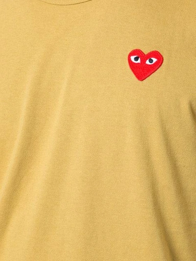 Comme Des Garçons Play Heart Application T-shirt In Yellow