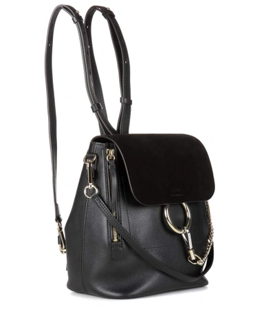 Shop Chloé Faye Leather And Suede Backpack In Black