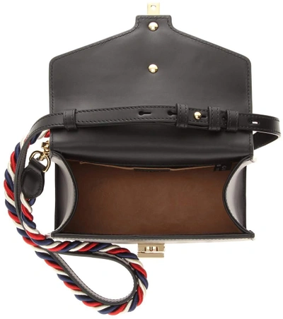 Shop Gucci Sylvie Mini Leather Shoulder Bag In Black