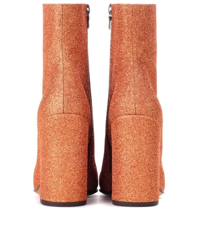 Shop Dries Van Noten Glitter Ankle Boots In Orange