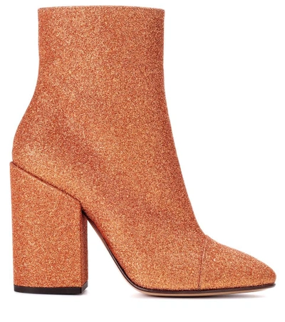 Shop Dries Van Noten Glitter Ankle Boots In Orange