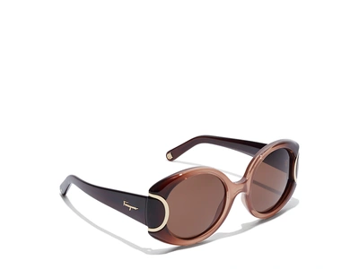 Ferragamo Signature Collection Sunglasses In Brown Gradient