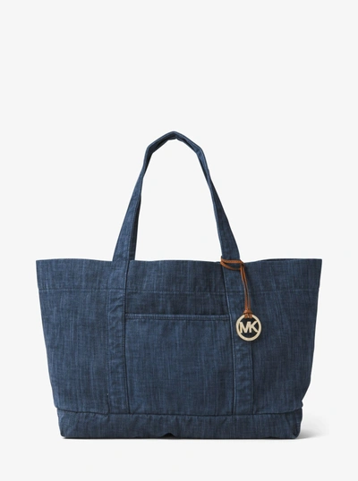 Michael kors denim tote sale