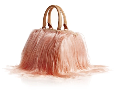 Brother Vellies Island Bag In Peach Goat Shearling