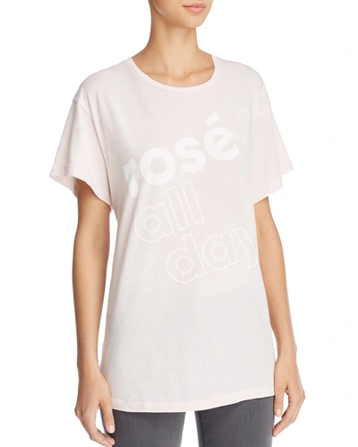 Wildfox Manchester Rosé All Day Graphic Tee In Seashell Pink