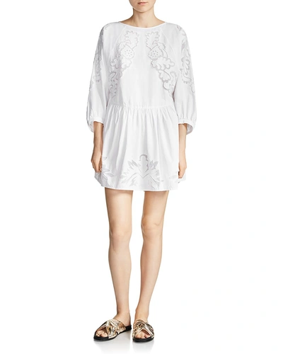 Maje Raolita Embroidered Dress In White